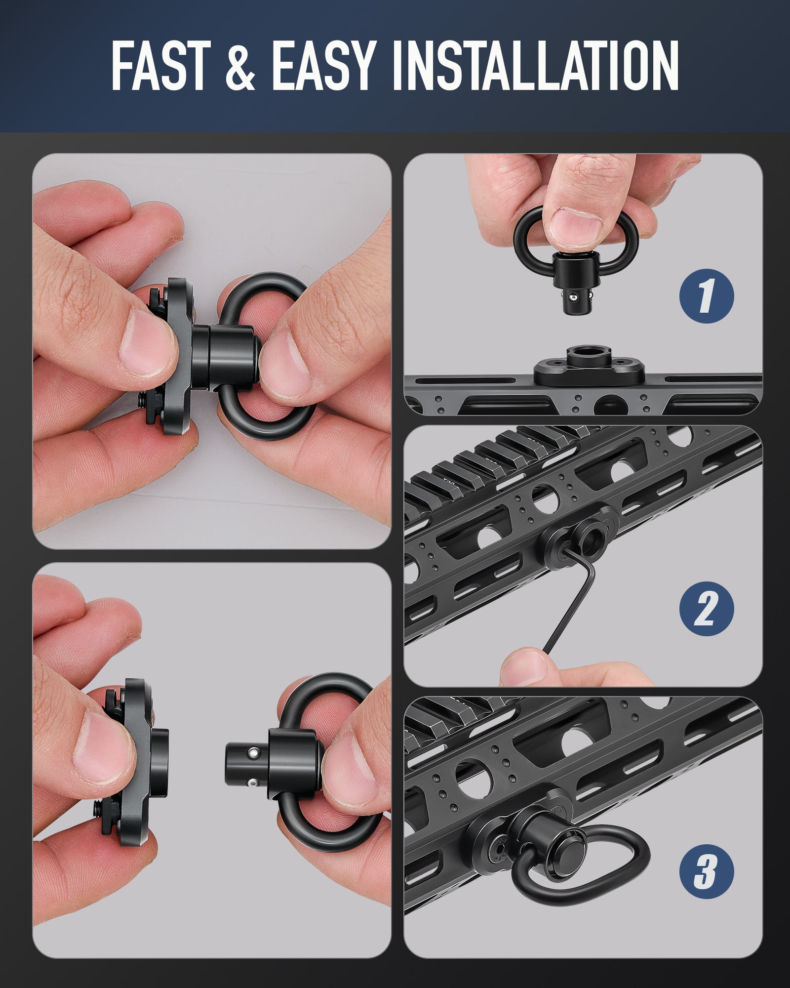 M-Lok Sling Mount 1.25" Two Point Sling Swivel Mount