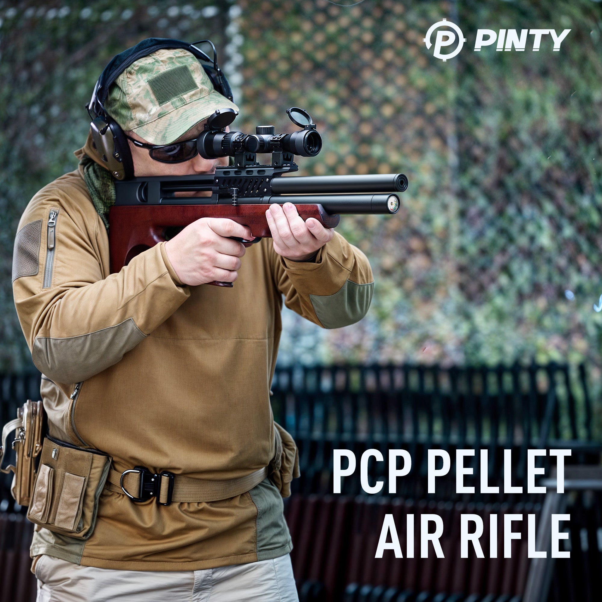 9 Pellet .22Cal Bullpup PCP Air Gun High Power for Small Game Hunting Shooting