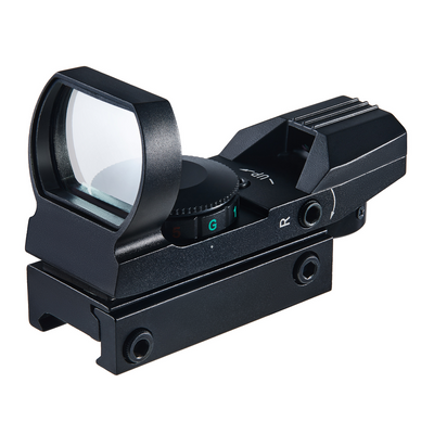 Black reflex sight on a white background