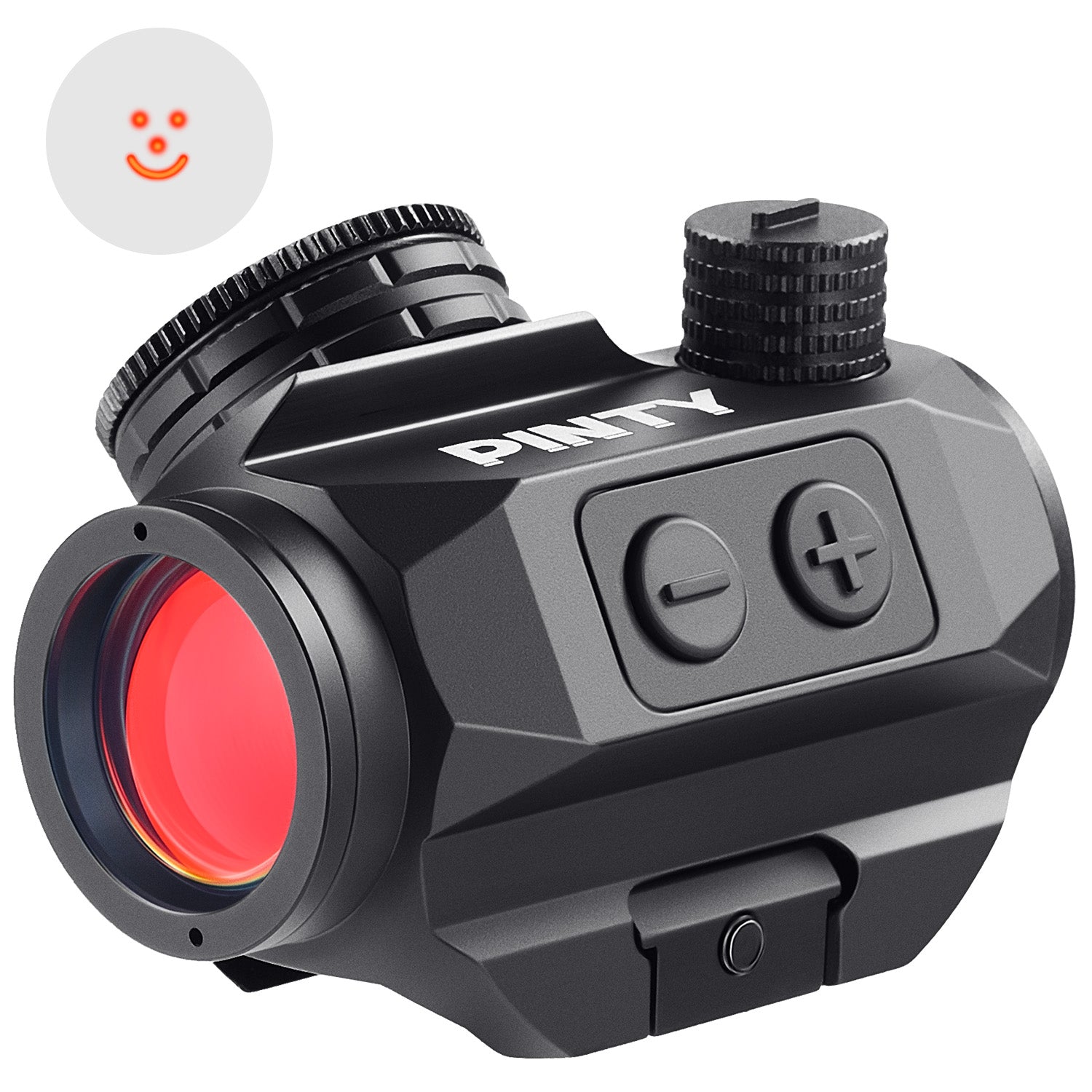 Pinty Scopes - 2MOA Red Dot Sight, Smiley Face Reticle