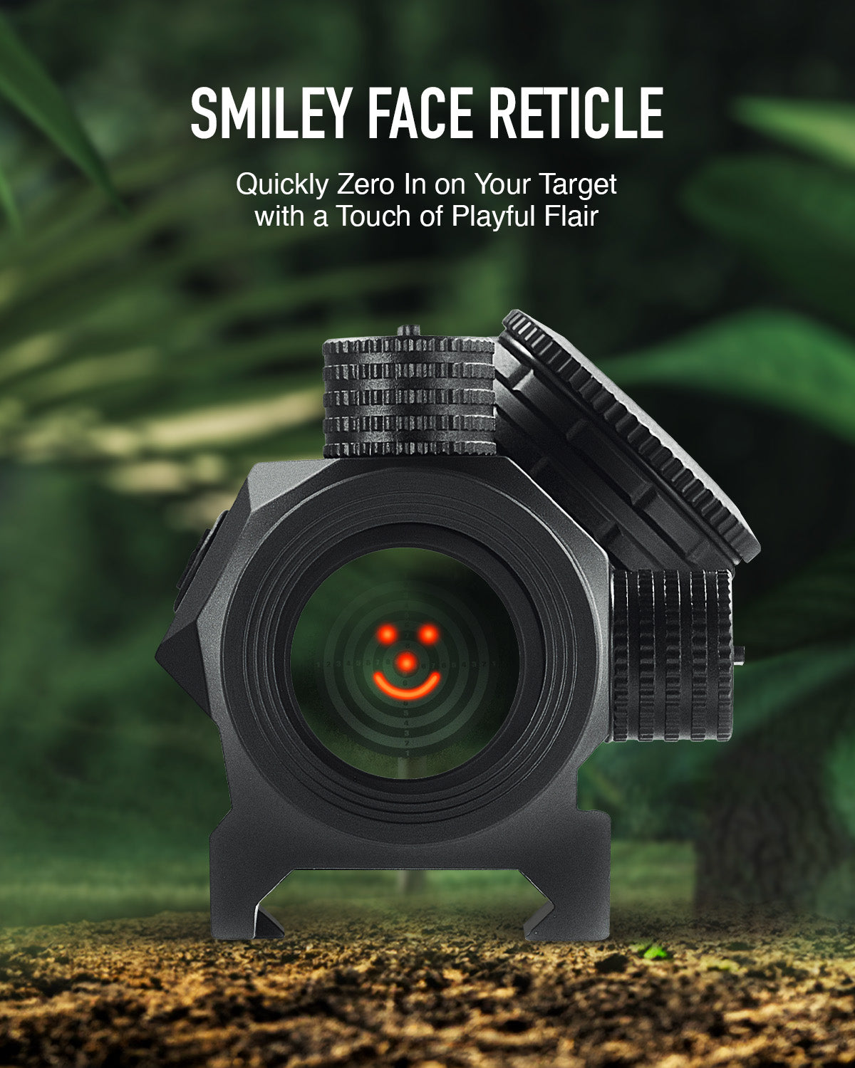 Pinty Scopes - 2MOA Red Dot Sight, Smiley Face Reticle