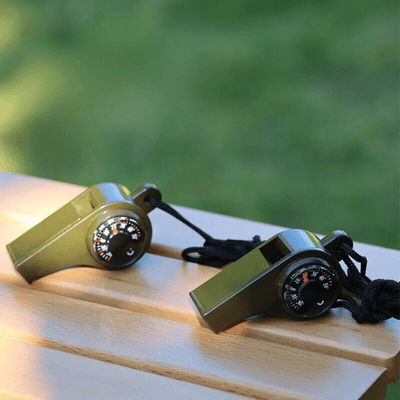 3 in 1 Multi-functional Whistle With Compass, thermometer and Lanyard