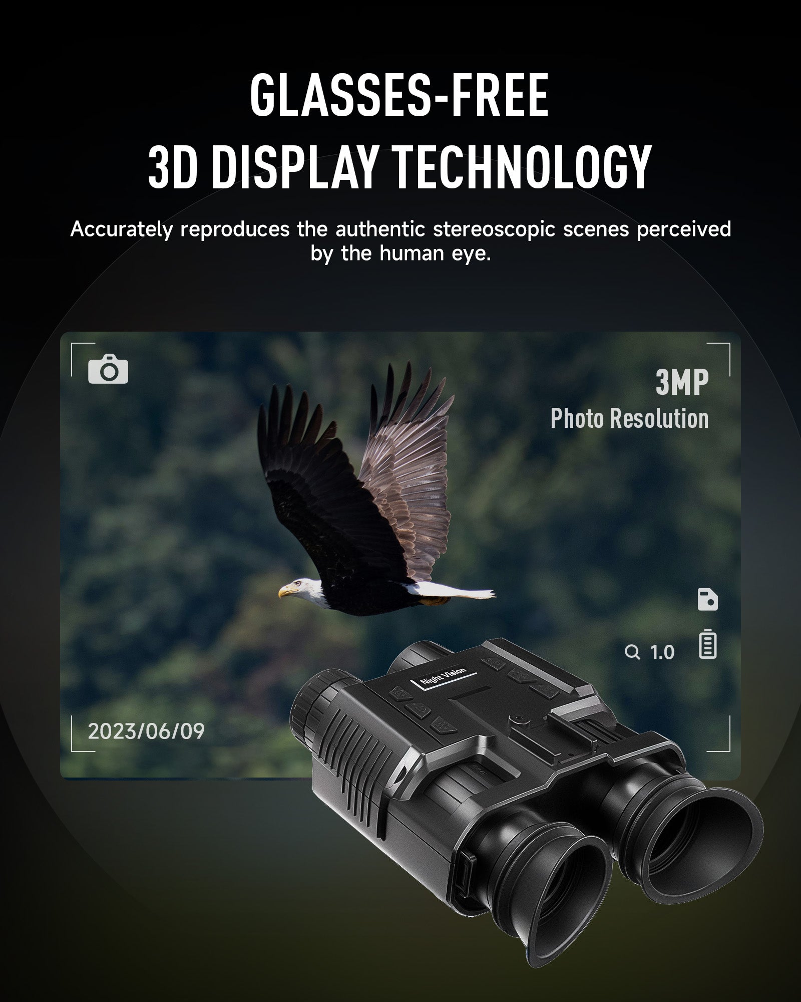 3D Display Head Mount Night Vision