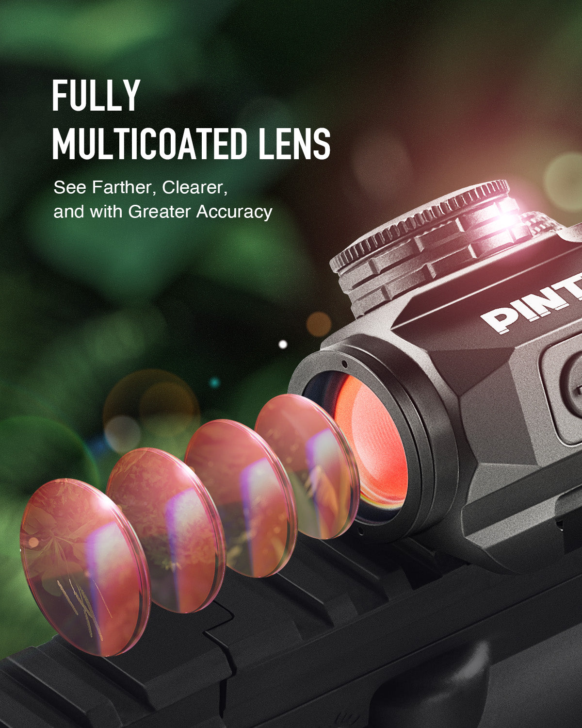 Pinty Scopes - 2MOA Red Dot Sight, Smiley Face Reticle