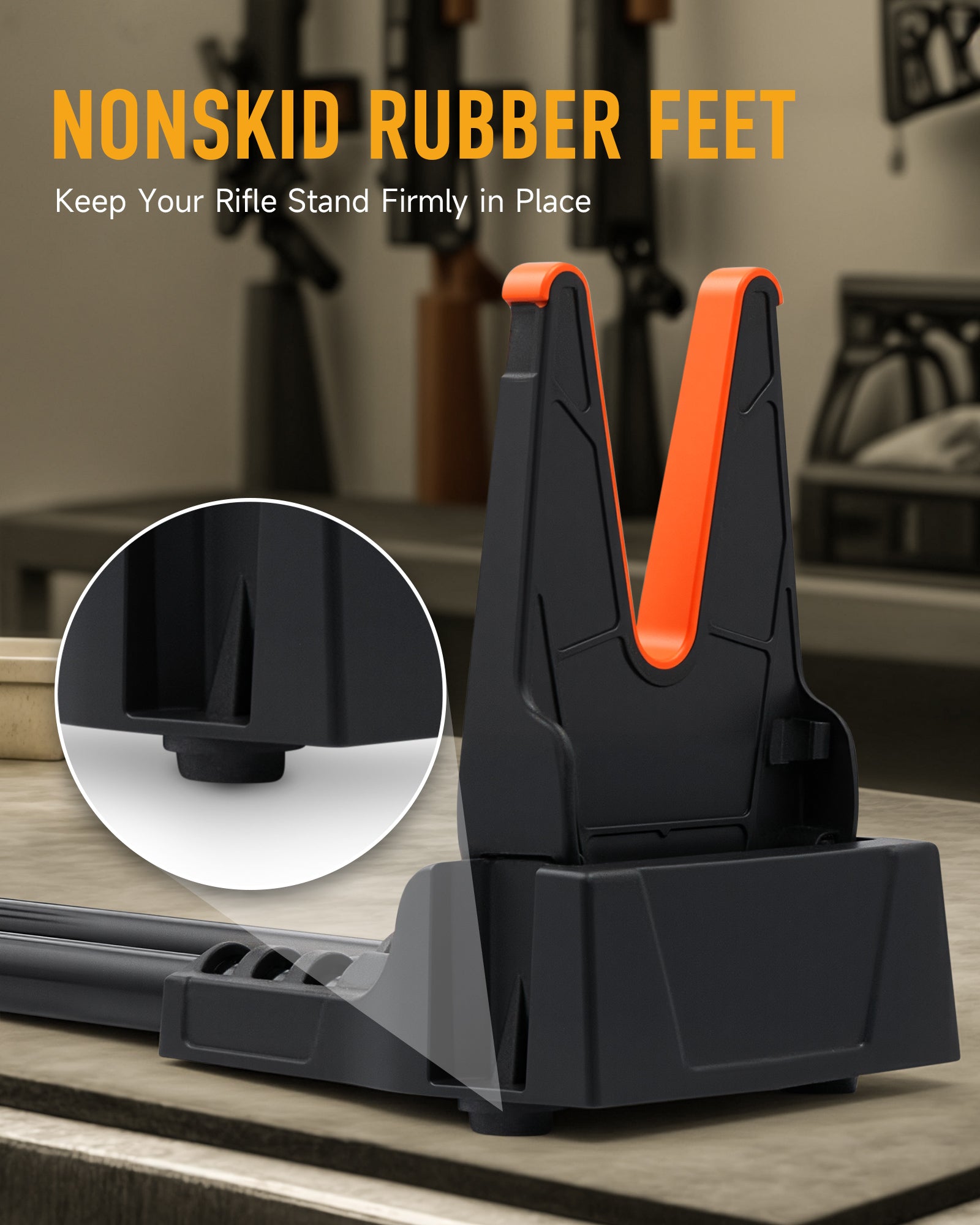 Pinty Foldable Rifle Cleaning Stand – Adjustable Gun Stand for Maintenance & Gunsmithing