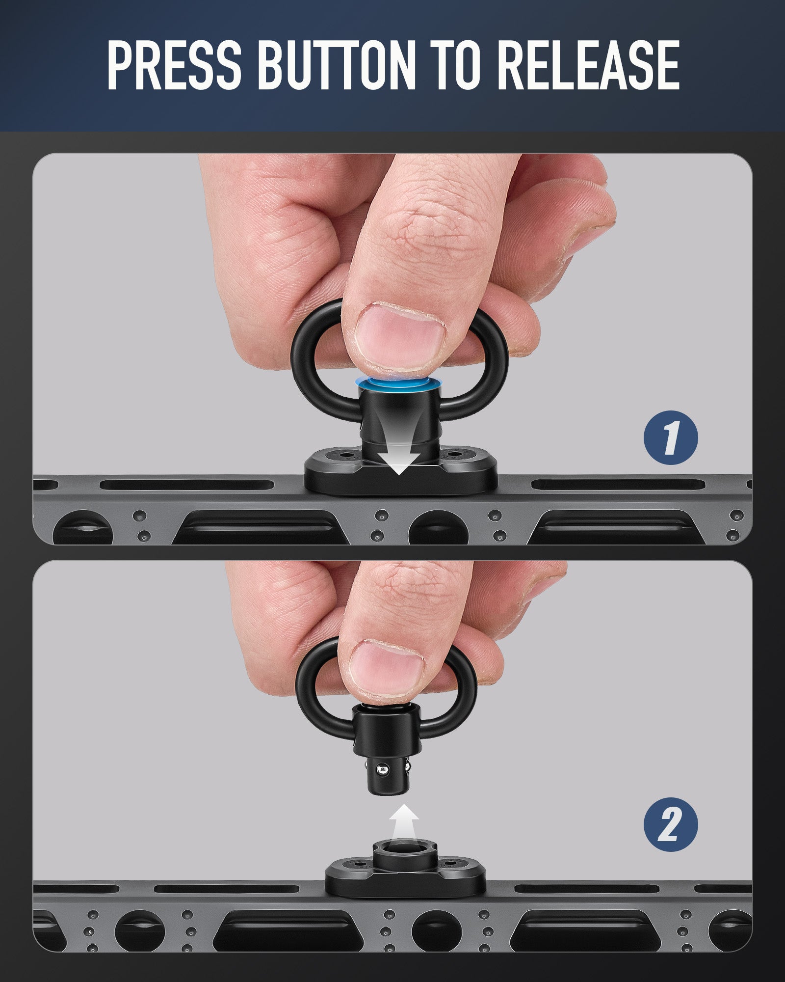 M-Lok Sling Mount 1.25" Two Point Sling Swivel Mount Quick Detach Sling Attachment with Press Button