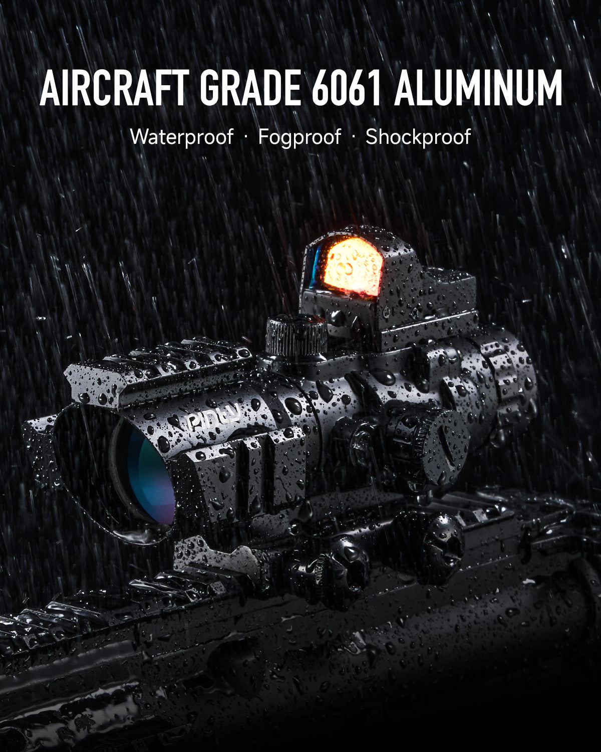 Pinty Scopes 4x32 Tactical Rifle Scope with 3MOA Red Dot Sight