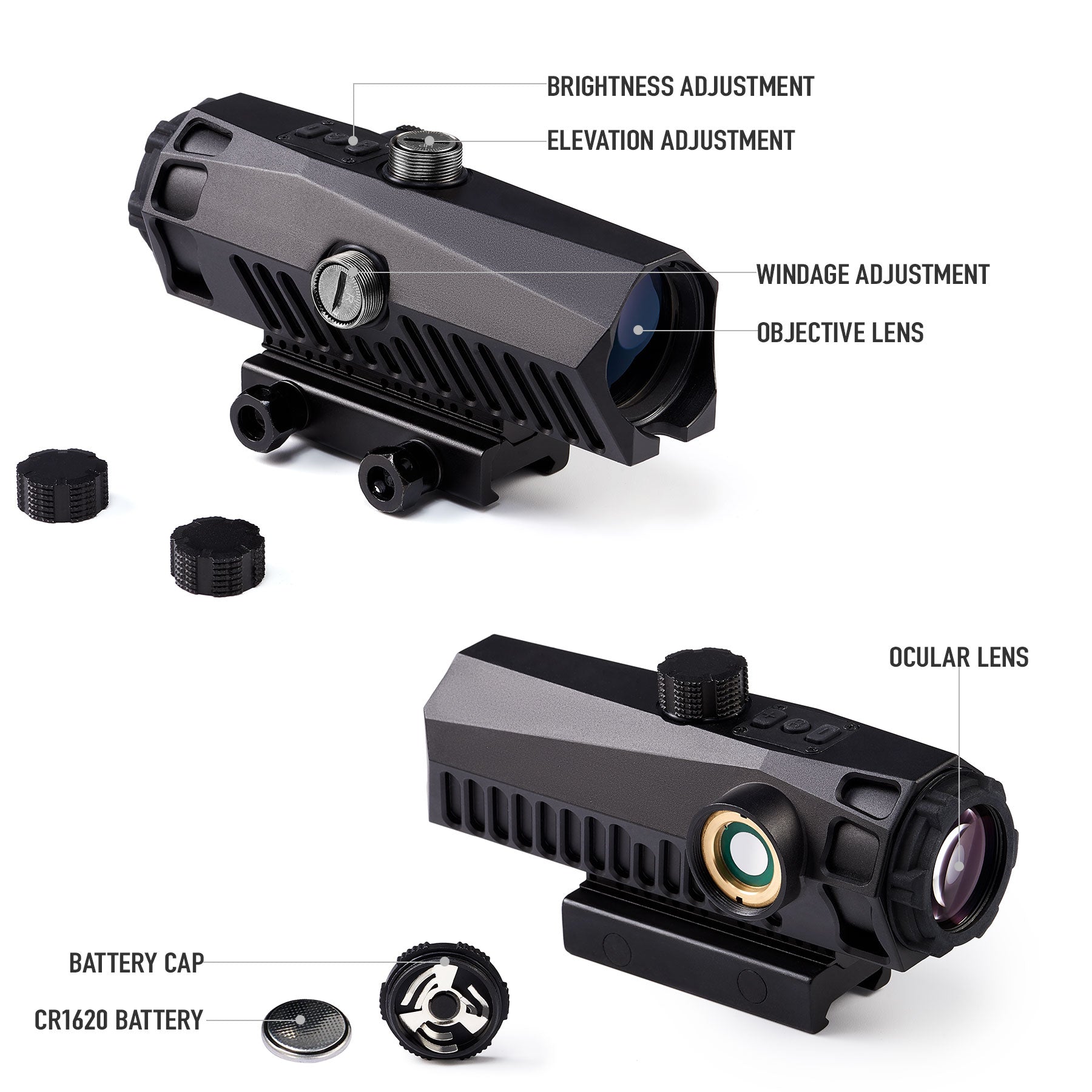 【BUY 1 GET 2 FREE】 4x32 Red Green Blue Illuminated Riflescope Hunting Gear,11 Illumination Multicoated Lenses for 20mm Picatinny
