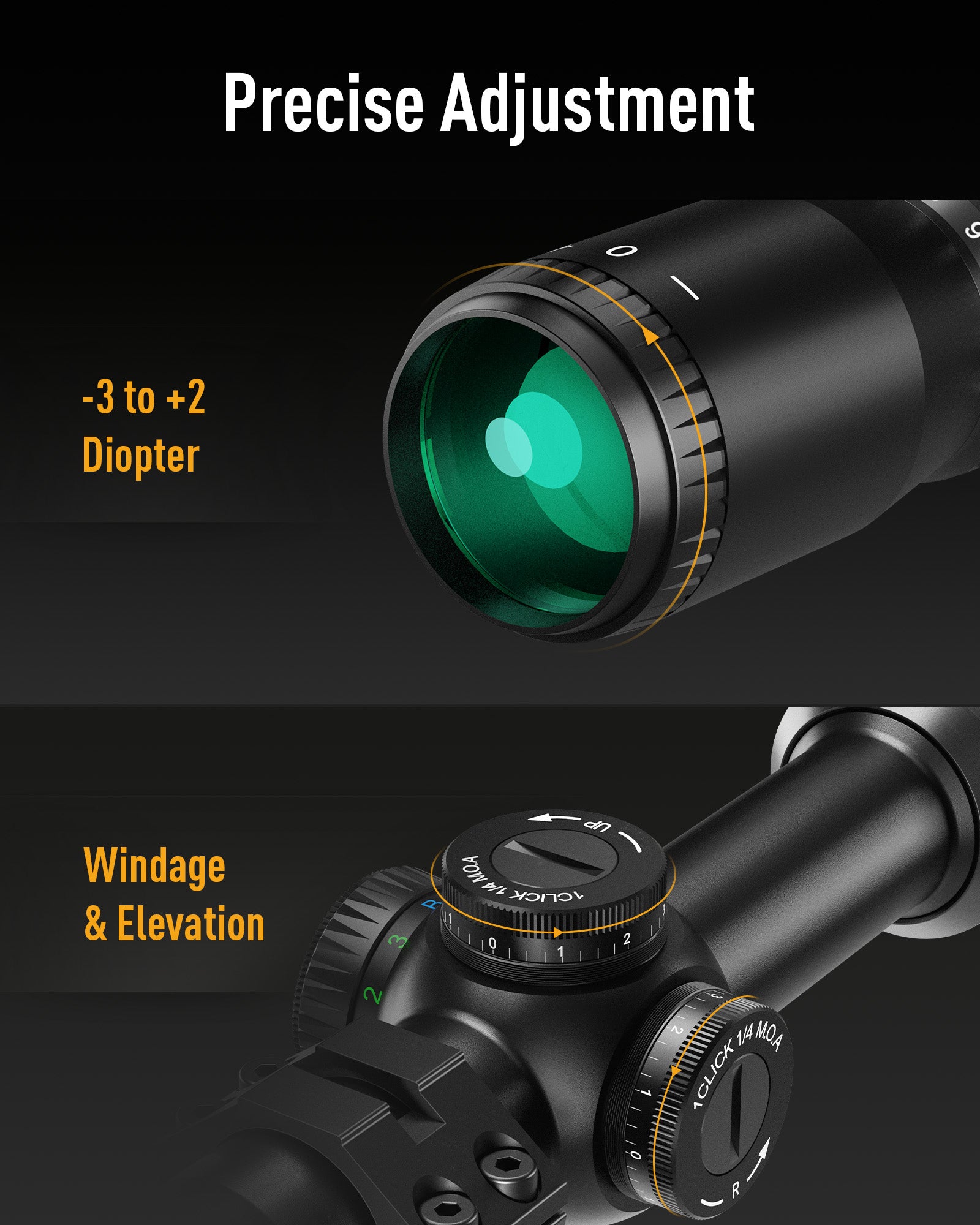 Tactical 4-12x44 Scope Zero Reset Long Range 20mm Picatinny Parallax