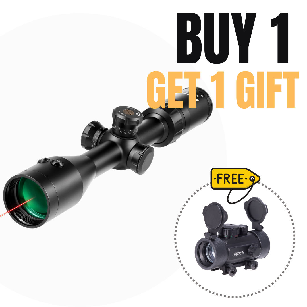 【BUY 1 GET 1 FREE RED DOT GIFT】3-9x42 Mil Dot Tactical Hunting Rifle Scope with Laser