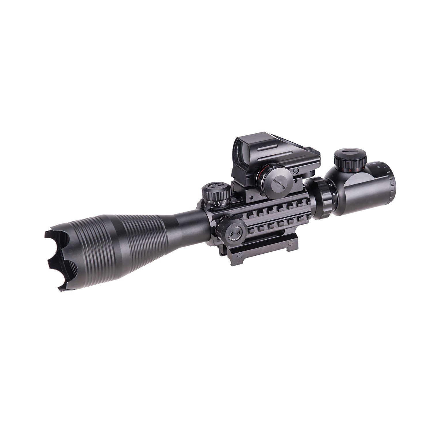 Rifle Scope Combo, 4-16x50EG Illuminated Rangefinder Rifle Scope, Red Laser