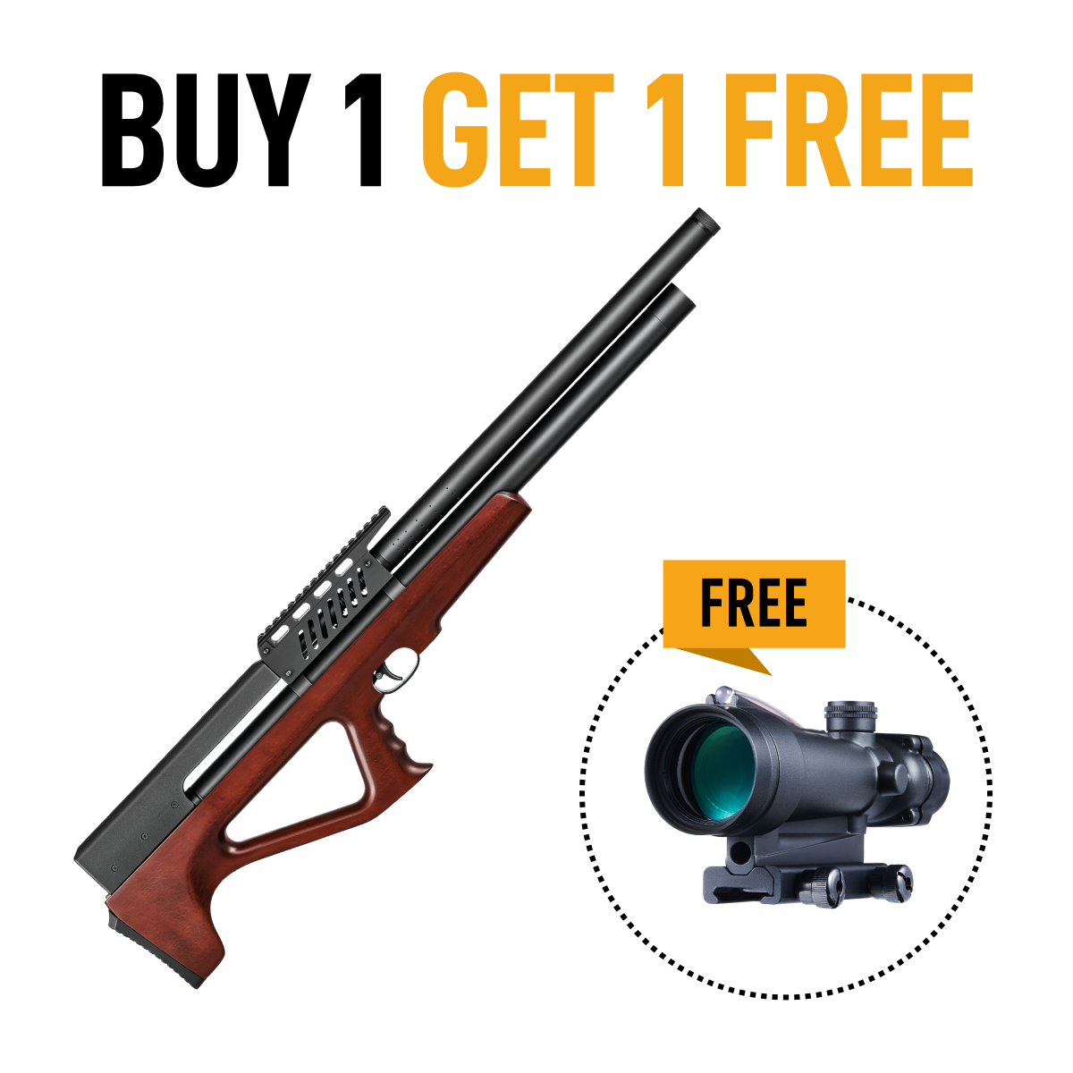 【BUY 1 GET 1 FREE SCOPE】 9 Pellet .177/.22 Cal PCP Air Rifle & 5x35 Prism Scope:Save $149!
