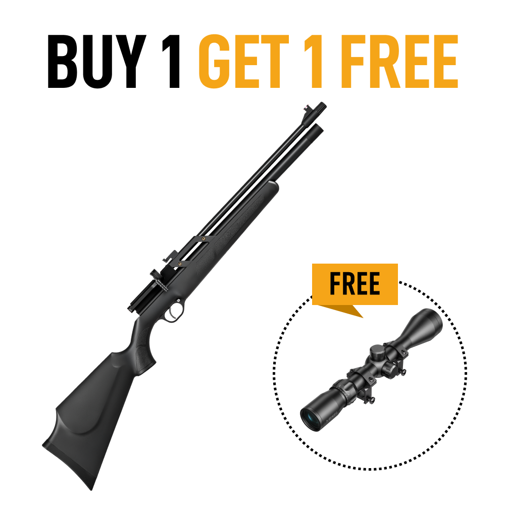 【BUY 1 GET 1 FREE SCOPE】 9 Pellet .177/.22 Cal PCP Air Rifle & 3-9x40 Rifle Scope with Multicoated Blue Lens