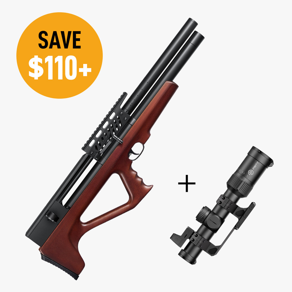 9 Pellet .22Cal Bullpup PCP Air Gun & 1-6x24 LPVO Scope Bundle: Save $114!