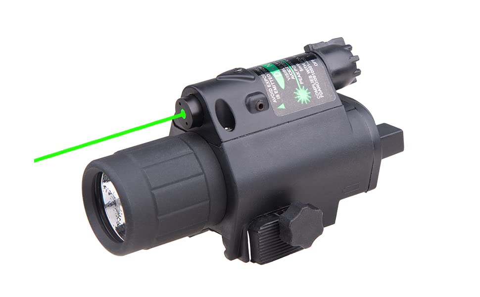 Q5 Rail-Mounted Tactical Flashlight with Green Laser