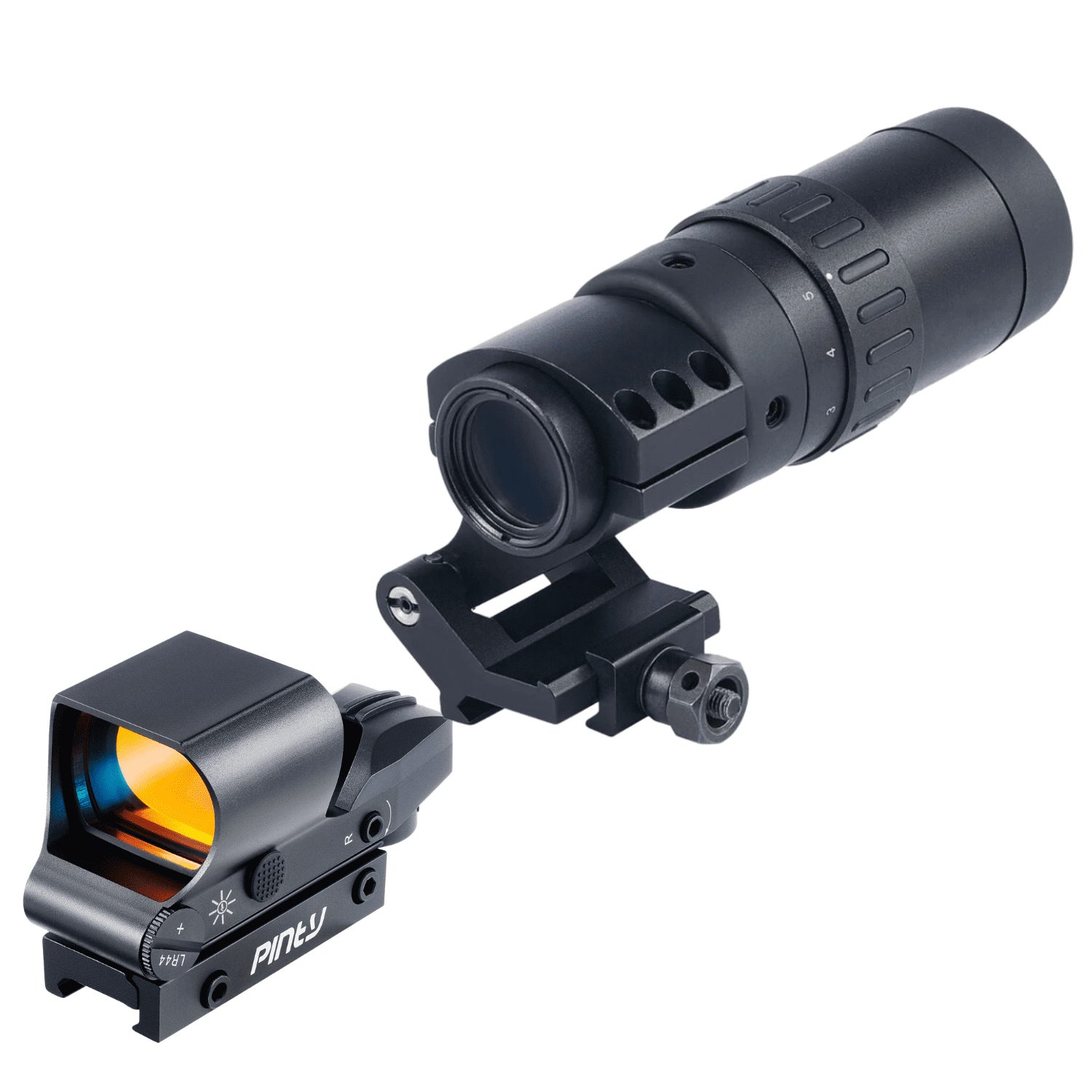 Red Dot Sight Magnifier Combo: 1x40 Reflex Sight with 1.5-5x21 Reflex Sight Magnifier