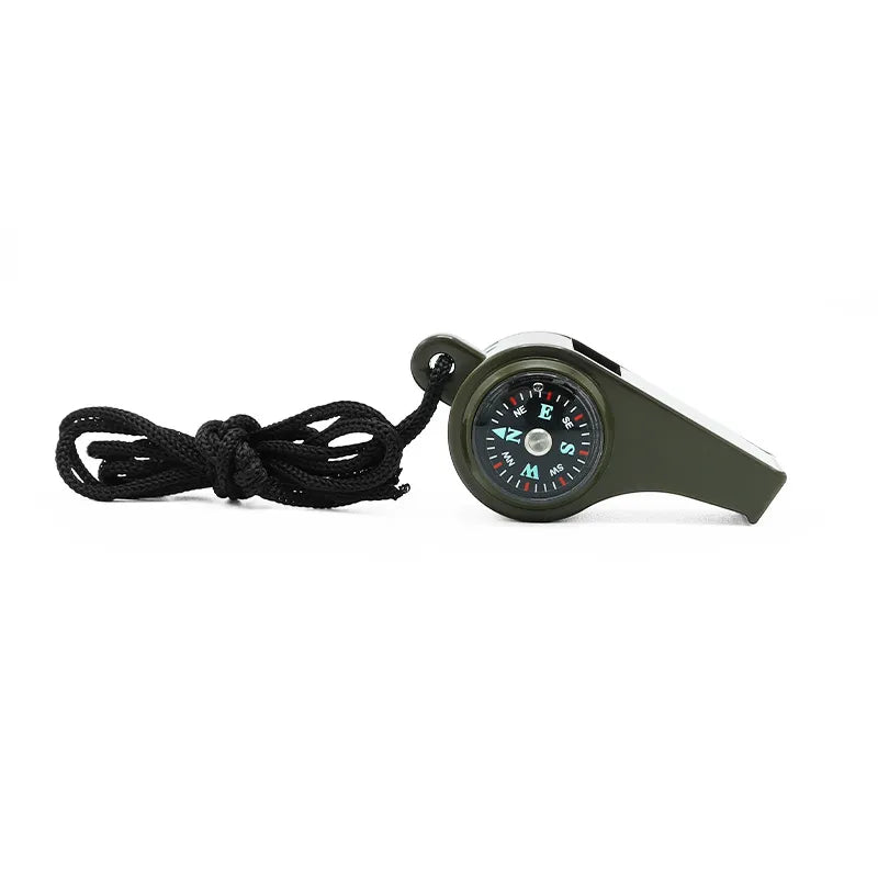 3 in 1 Multi-functional Whistle With Compass, thermometer and Lanyard