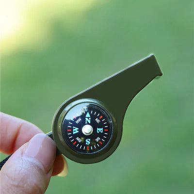3 in 1 Multi-functional Whistle With Compass, thermometer and Lanyard