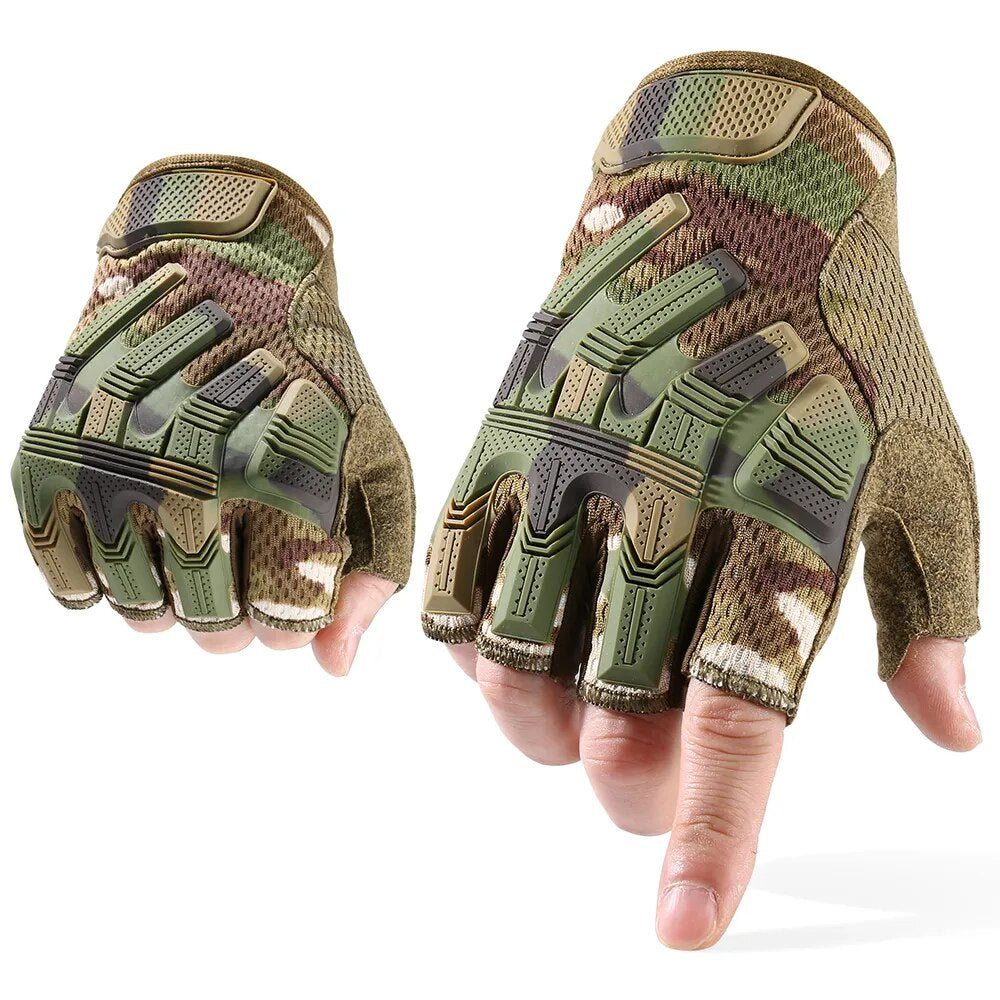 Tactical Half Finger Gloves For Airsoft Combat Paintball Shooting Hunting Driving Non-slip