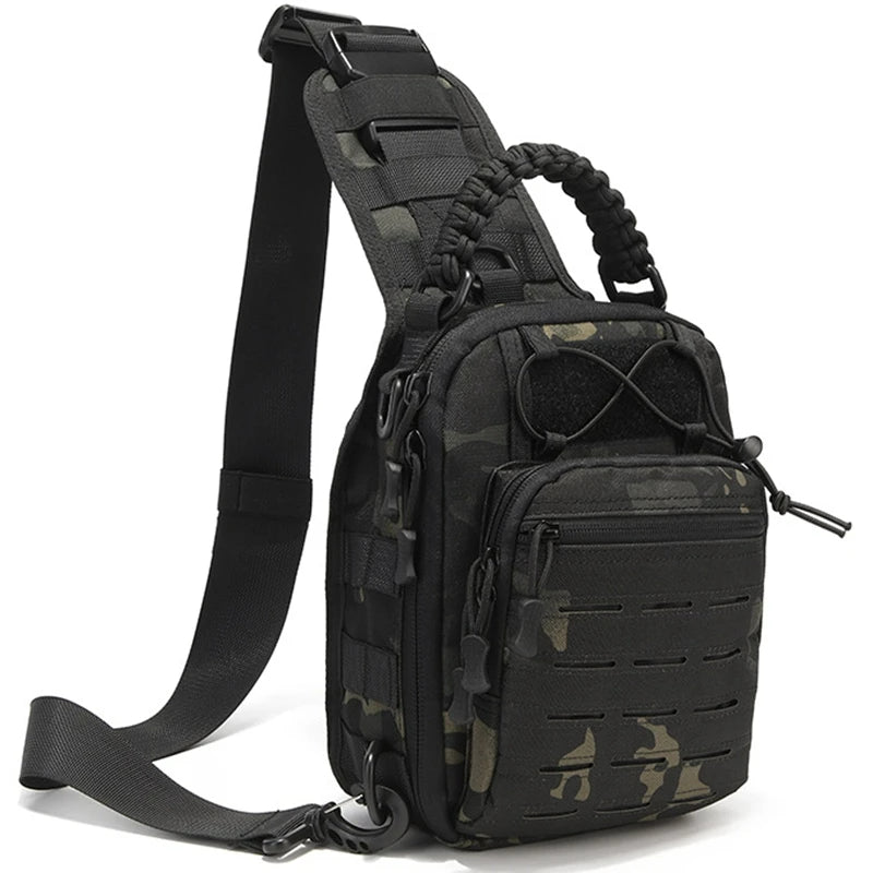 900D Nylon Tactical Chest Pack Waterproof for Outdoor Trekking Fishing Hiking Camping