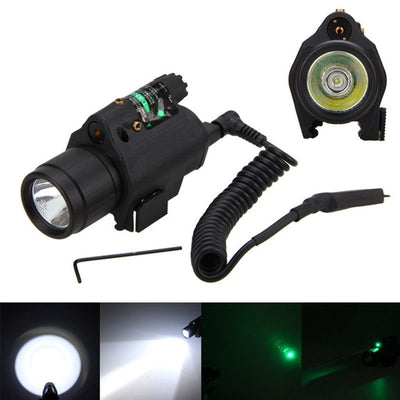 Q5 Rail-Mounted Tactical Flashlight with Green Laser