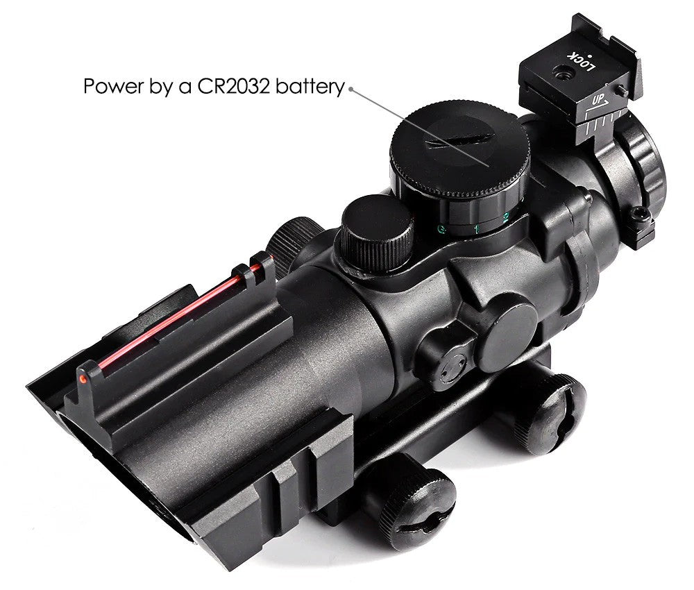 4X32 ILLUMINATED RETICLE OPTIC WITH FIBER OPTIC