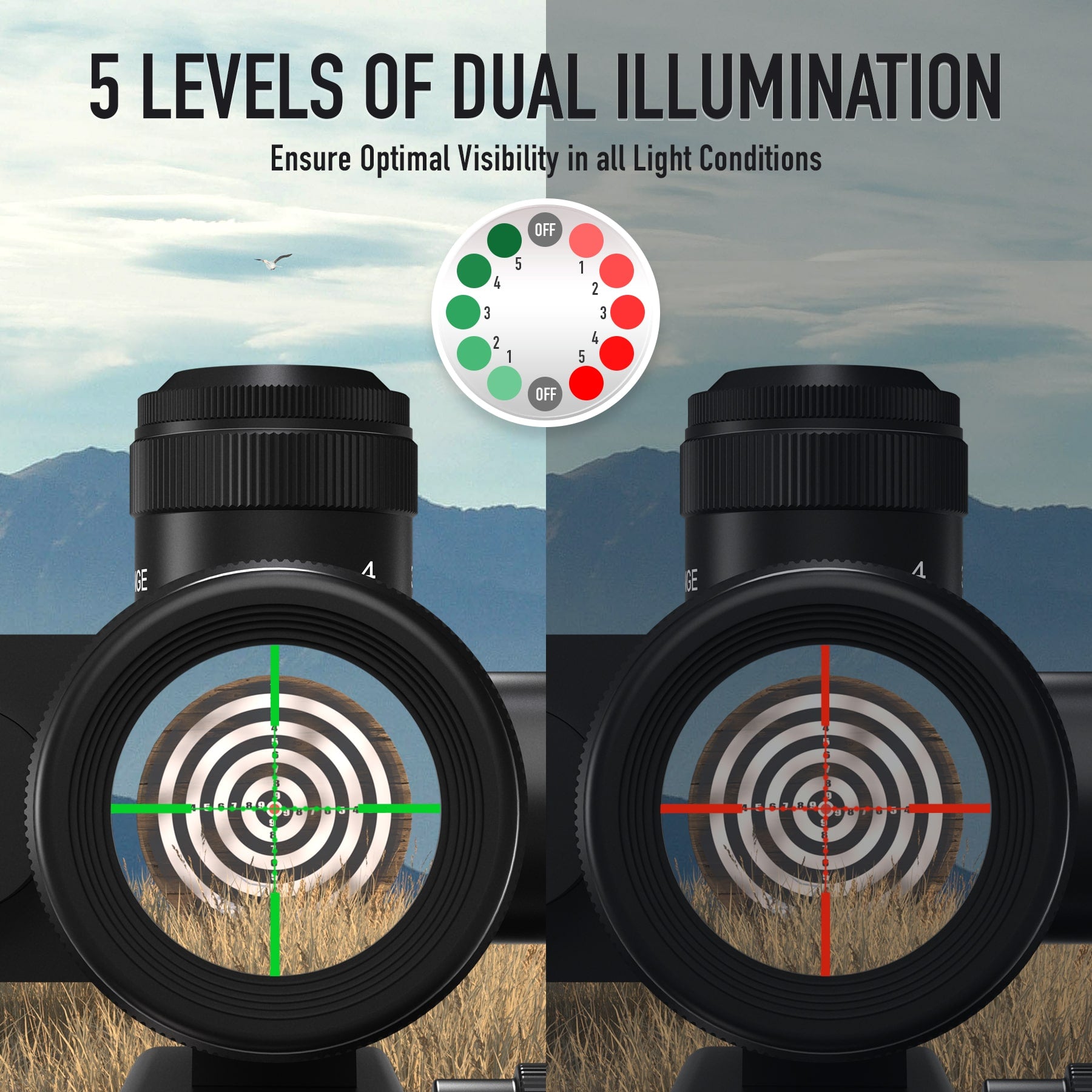 Dual-illuminated-Tactical-Rifle-Scope-2.5-10x40EG-Mil-dot-wRed-Laser-20mm-Rails
