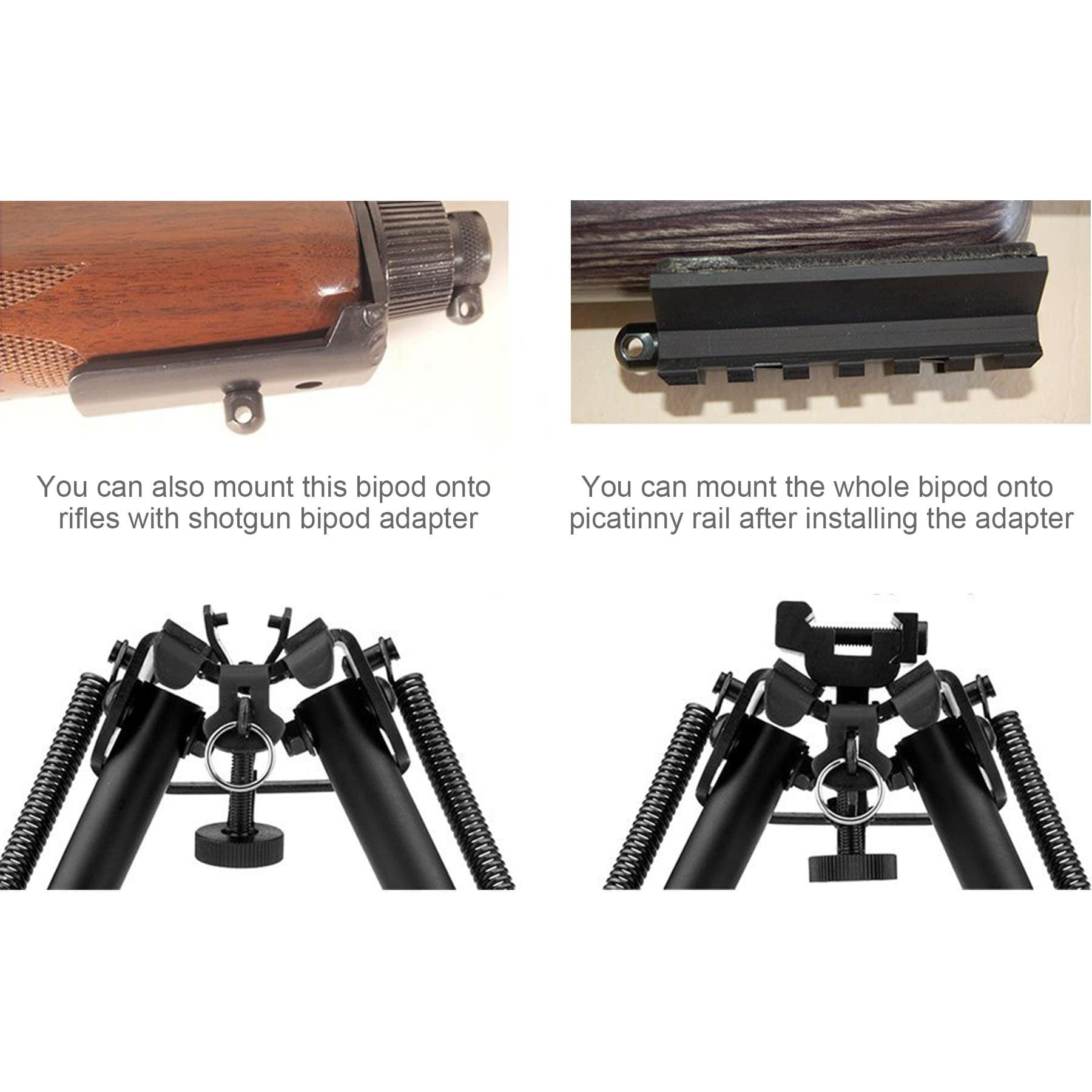 Picatinny Rail System Adjustable Bipod (6''-9'') | PINTY