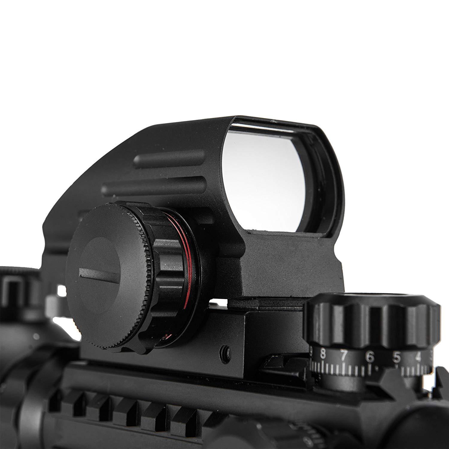 Pinty 3-in-1 Rifle Scope 4-12x50mmEG Rangefinder/Tactical Reticle Scope/Laser Sight & Red Dot Sight-sig sauer scopes 