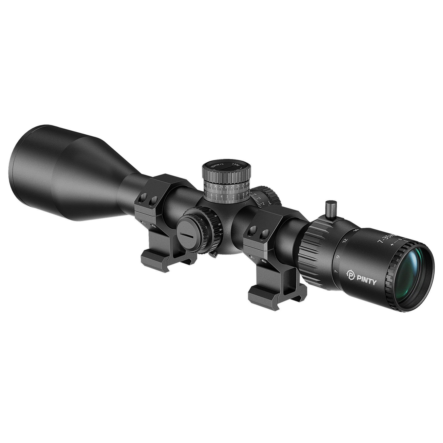 PINTY 7-35x56 Tactical  Hunting Rifle Scope with Red Green Reticle with Zero Stop Multi-Coated Lenses