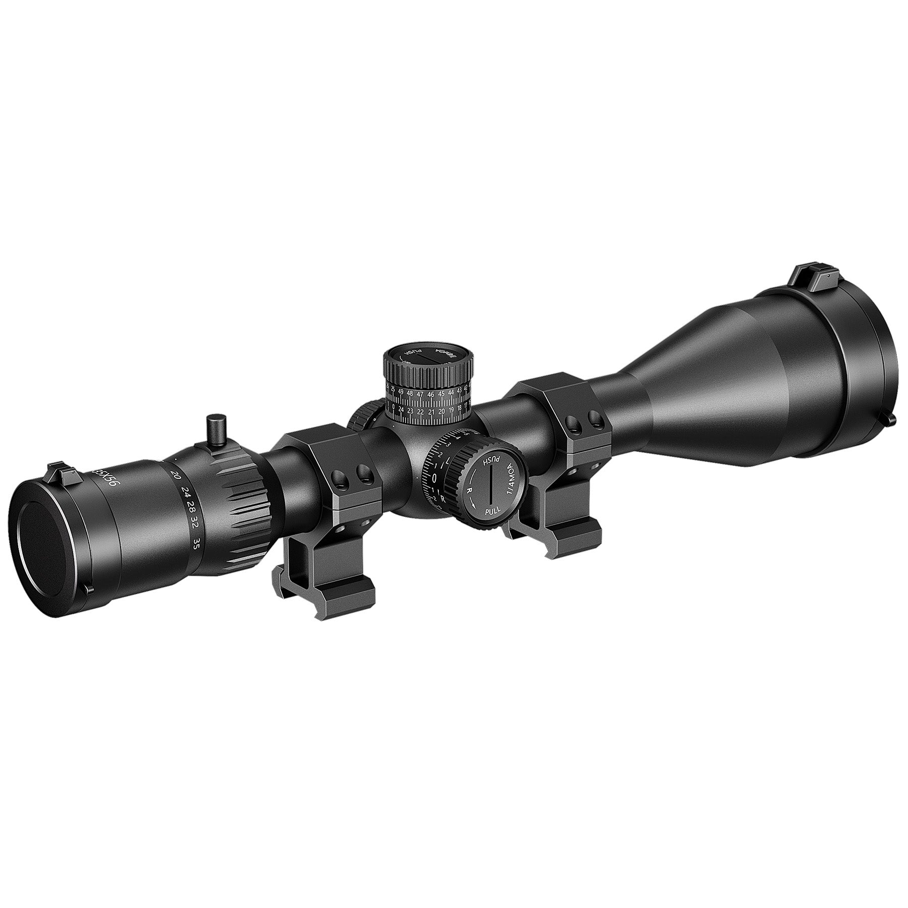 PINTY 7-35x56 Tactical  Hunting Rifle Scope with Red Green Reticle with Zero Stop Multi-Coated Lenses