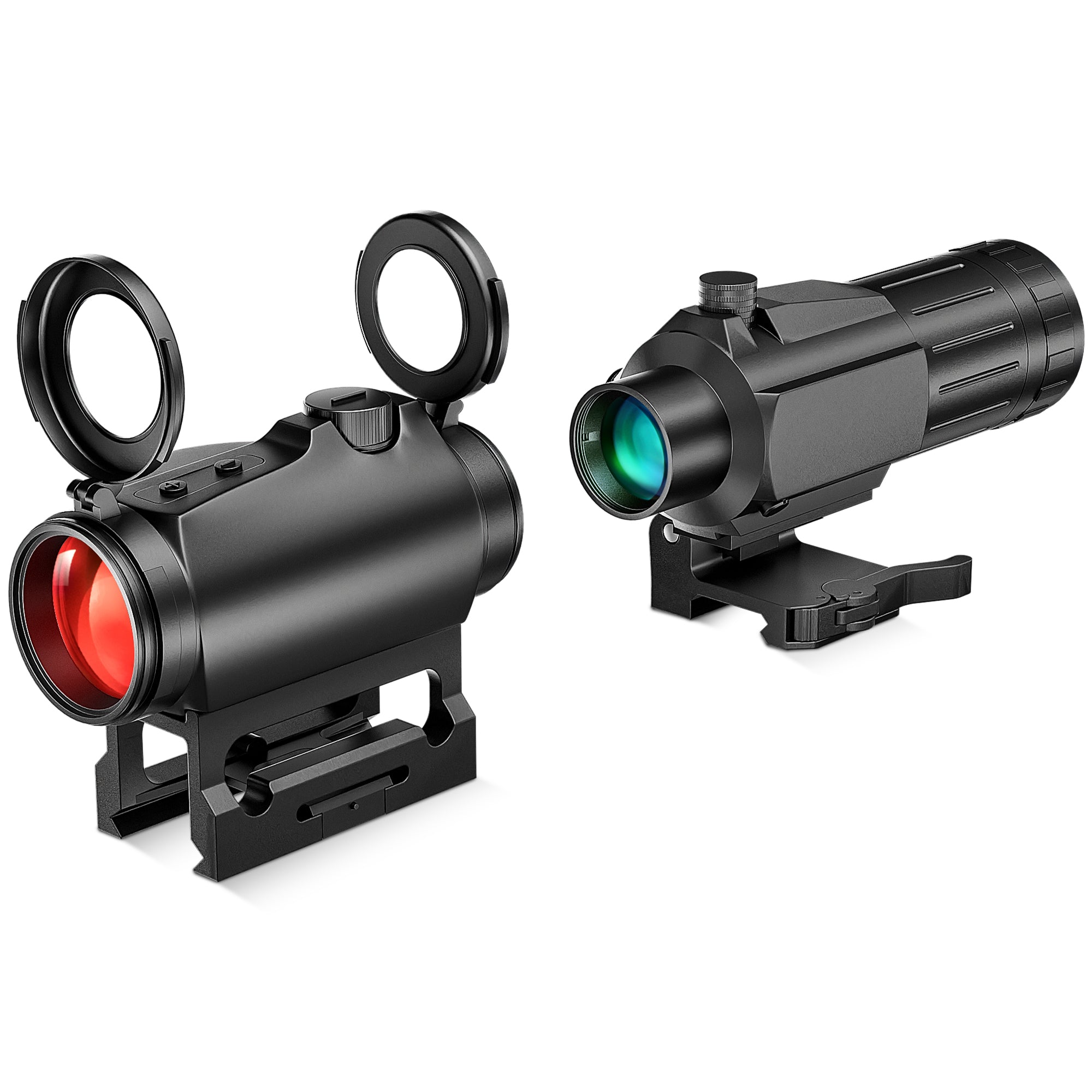 Red Dot with 3X Magnifier Combo Kit Compact Gun Optics Kit for Hunting