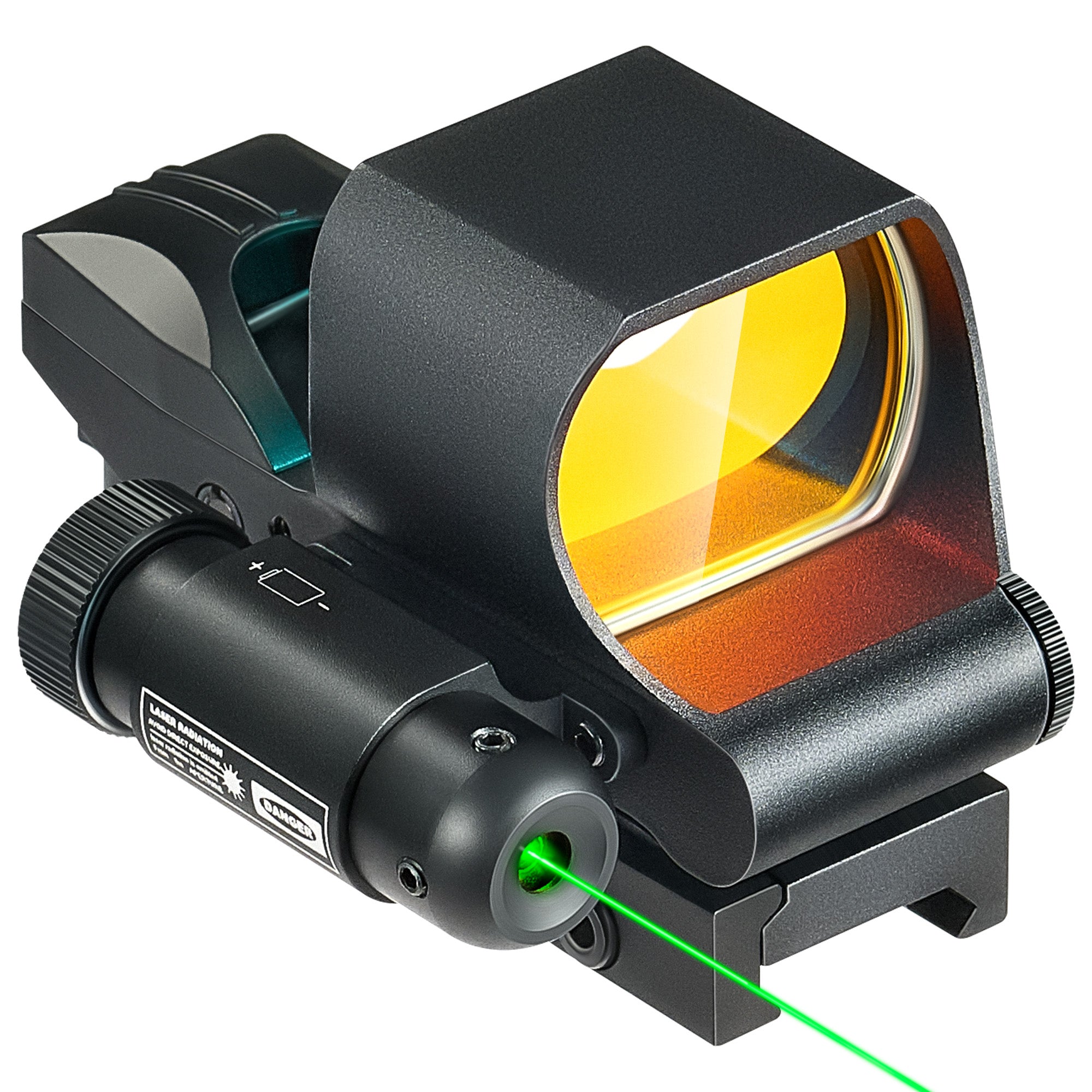 1x28mm Reflex Sight Green Laser Combo, 3 MOA Red Dot Sight with 5 Brightness Levels