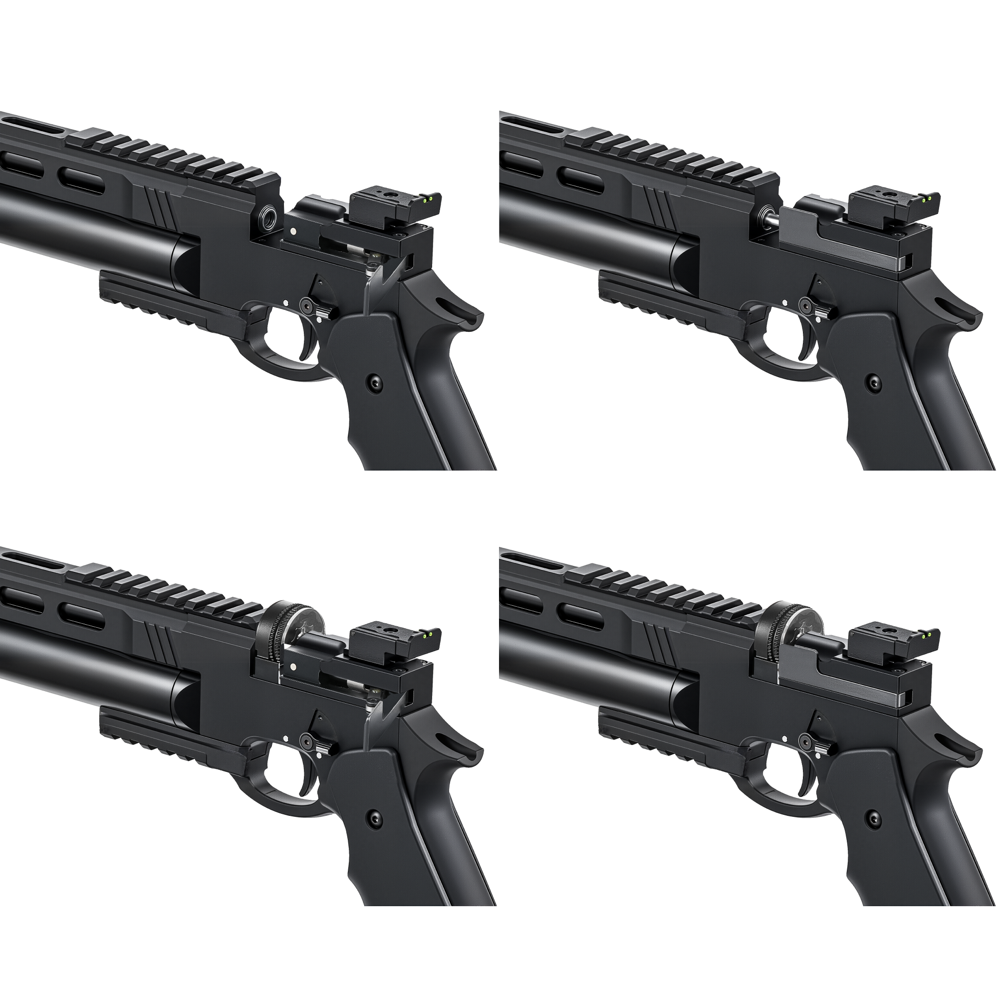 Black firearm on a white background