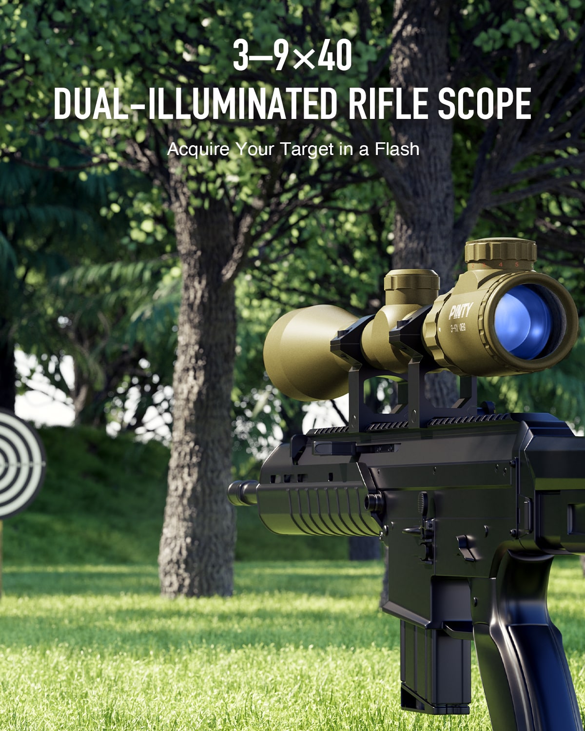 3-9X40 Red Green Rangefinder Illuminated Optical Rifle Scope