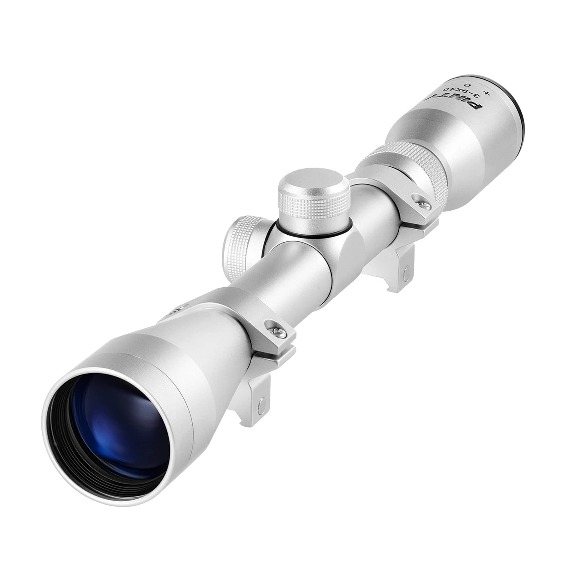 3-9X40 Red Green Rangefinder Illuminated Optical Rifle Scope, Silver