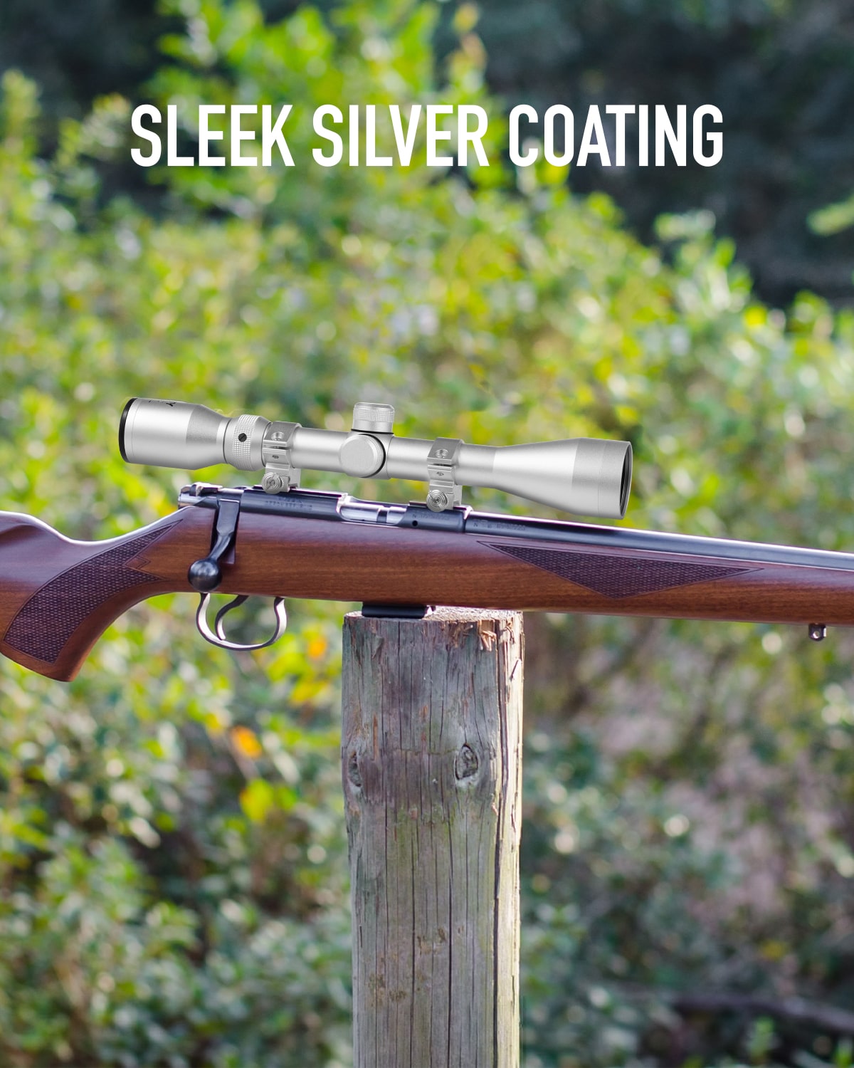 3-9X40 Red Green Rangefinder Illuminated Optical Rifle Scope, Silver