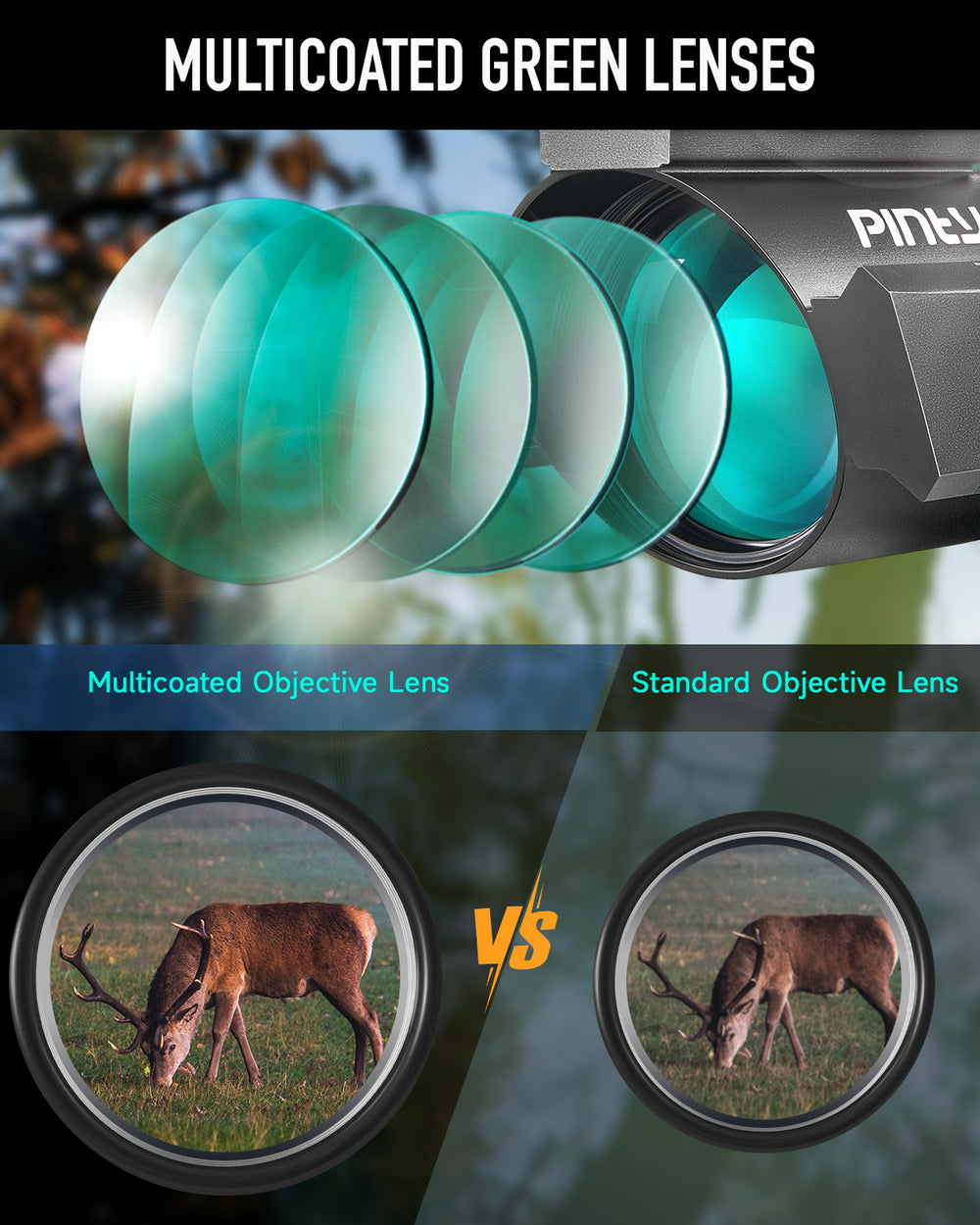 Pinty 4×32 Tactical Rifle Scope with 3MOA Red Dot Combo for Long ...