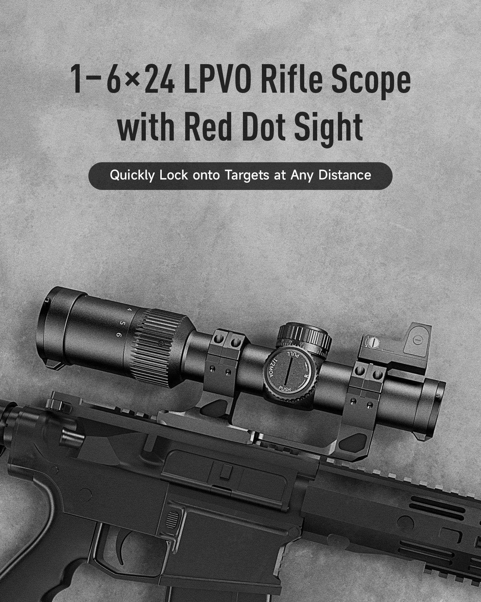 Rifle Scope Set 1-6x24 LPVO Riflescope with Red Dot Sight & Mount Tactical Optical Scope