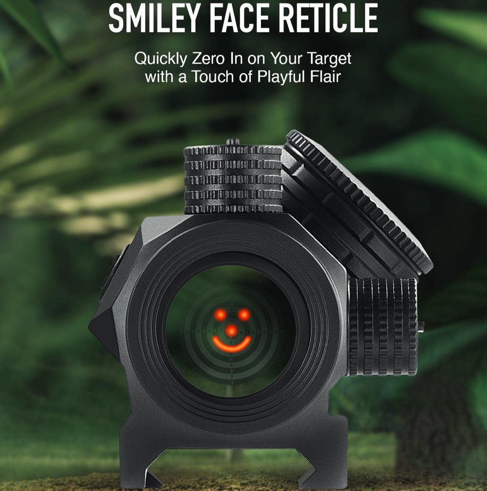 Pinty Scopes | 2MOA Red Dot Sight, Smiley Face Reticle