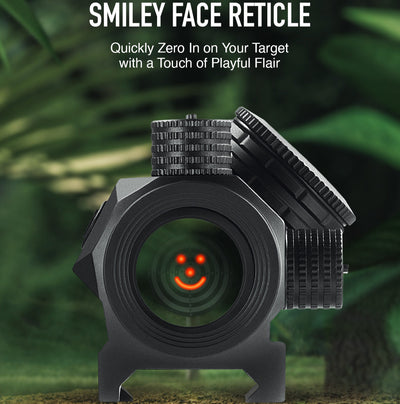 Pinty Scopes - 2MOA Red Dot Sight, Smiley Face Reticle