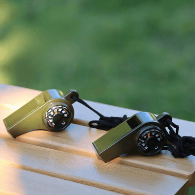 3 in 1 Multi-functional Whistle With Compass, thermometer and Lanyard