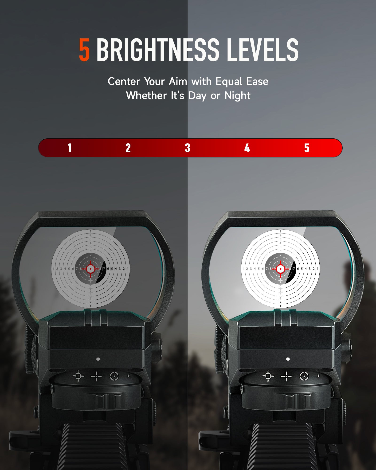 1x28mm Reflex Sight Red Laser Combo, 3 MOA Red Dot Sight with 5 Brightness Levels