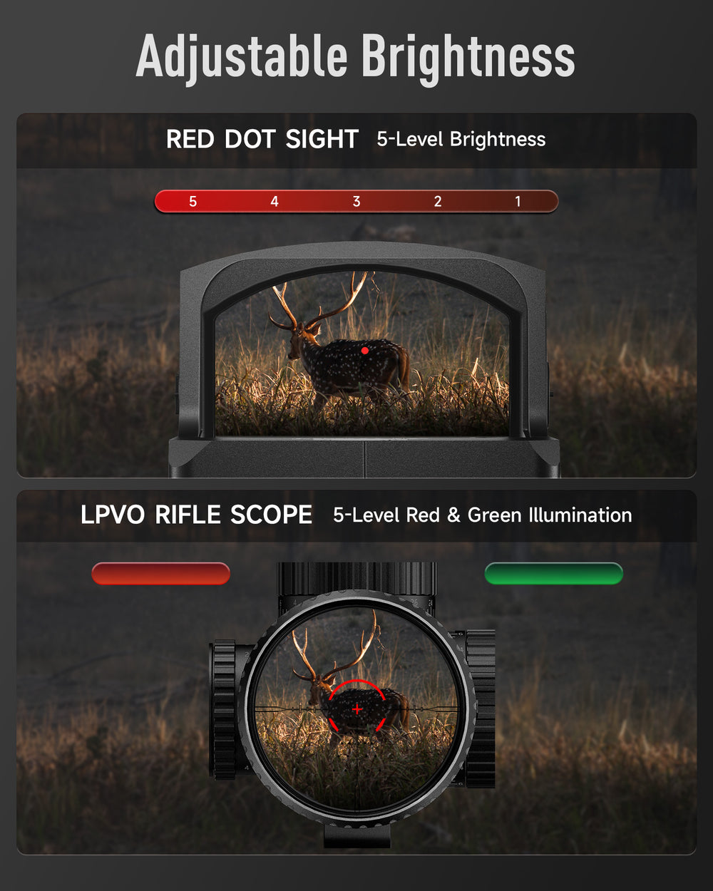 Rifle Scope Set 1-6x24 LPVO Riflescope with Red Dot Sight & Mount Tact