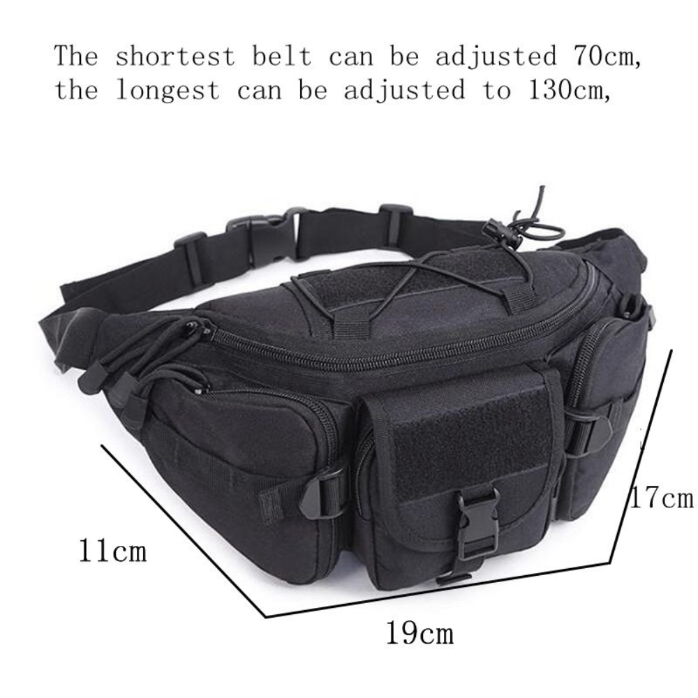 600D Nylon Tactical Waist Bag Waterproof for Outdoor Trekking Fishing Hiking Camping