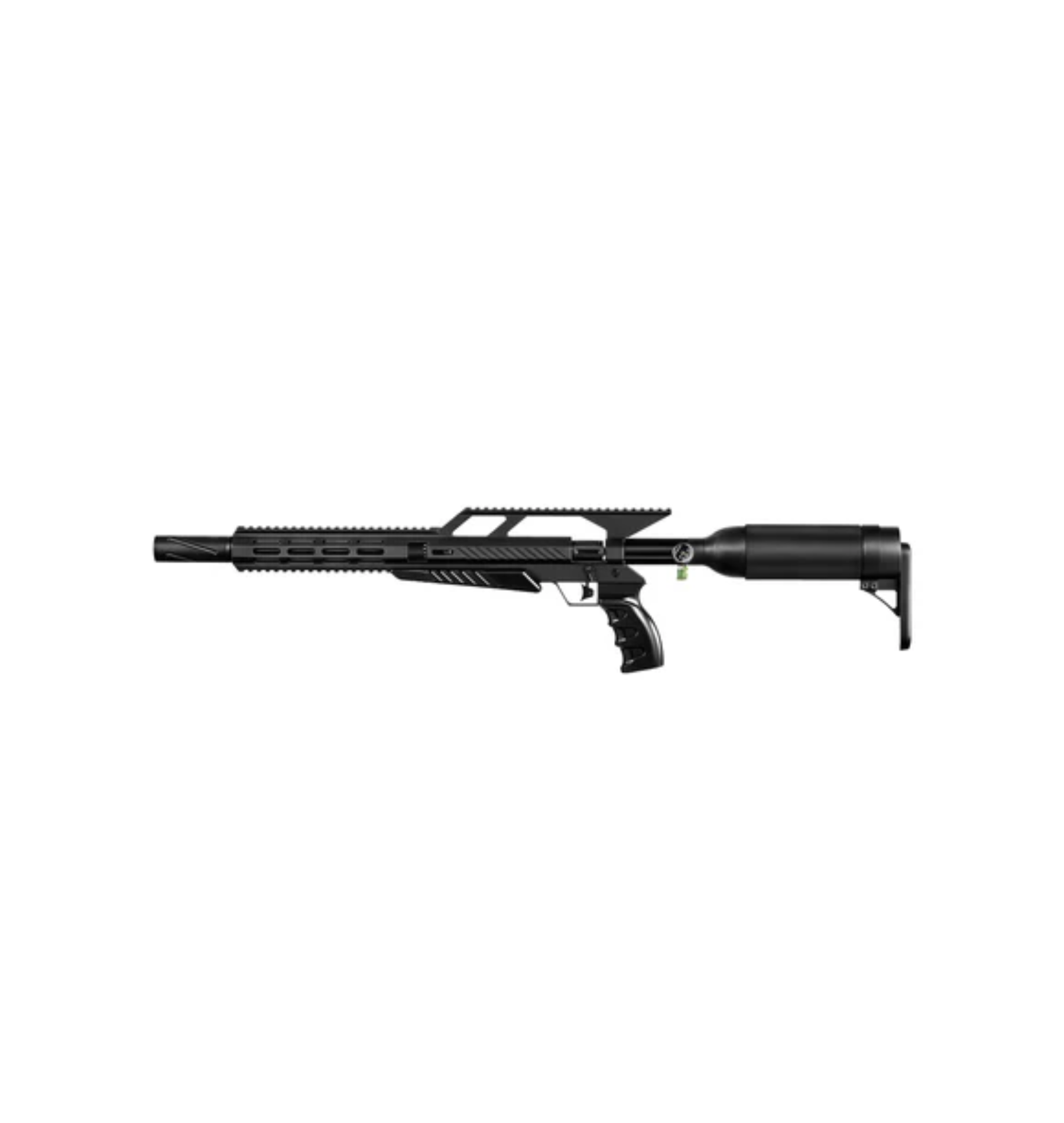 Black rifle on a white background
