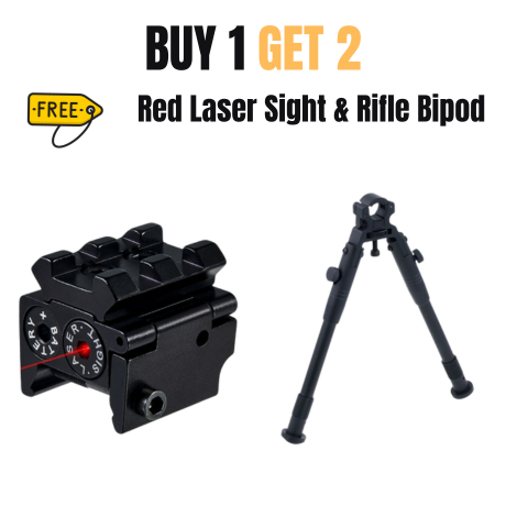 【BUY 1 GET 2 FREE】6-24x50 AO illuminated mil dot riflescope with sunshade tube, flip-up cap and ring mount high-profile picatinny rings