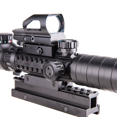 Pinty Scopes Rifle Scope Combo, 3-9*32mm Rangefinder Scope, Red&Green Dot Sight, Red Laser
