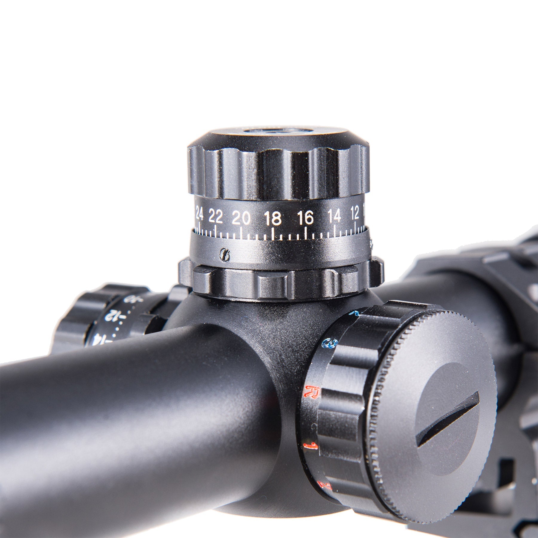 【BUY 1 GET 1 FREE BORESIGHT GIFT】6-24x50 AO Illuminated Mil-dot Rifle Scope with Sunshade Tube, Flip-up Cap and Ring Mount High-profile Picatinny Rings