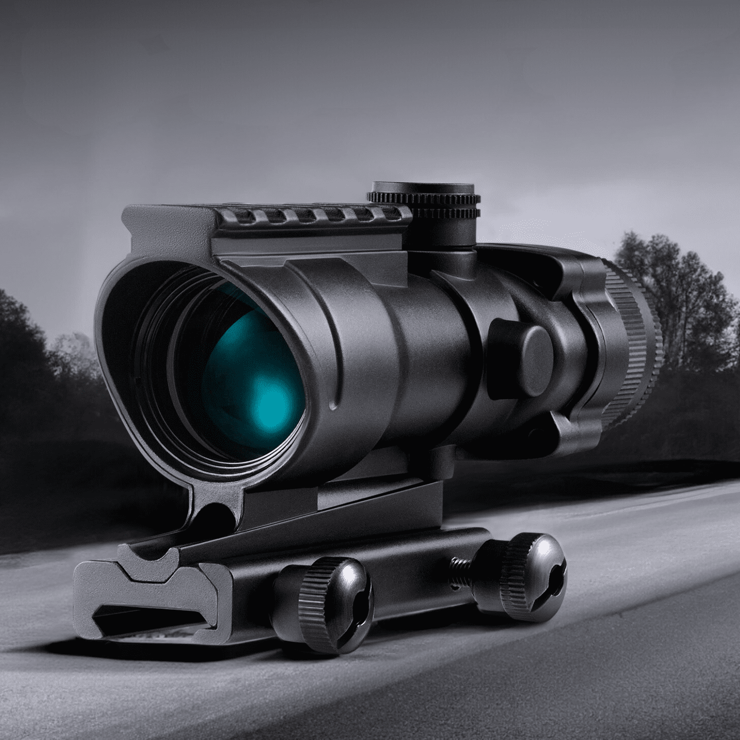 【BUY 1 GET 1 FREE GIFT】4x32 Tactical Rifle Scope with True Fiber Optic Red Illuminated Crosshair & Picatinny Rail on Top